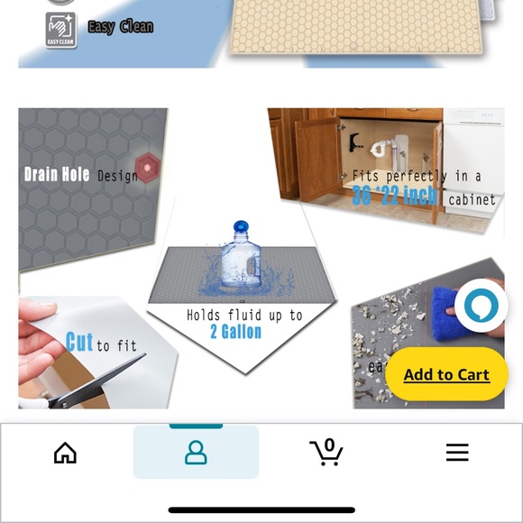 Under Sink rubber Mat for Kitchen Cabinet - 34 x 22 Inch - Picture 10 of 11